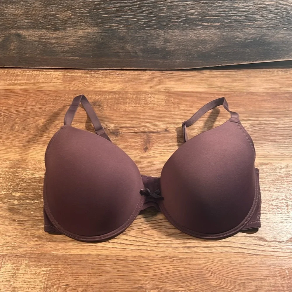 Adrienne Vittadini Bra Set 38D 2pc Ribbed Pink & Plum Underwire Full Figure NWOT